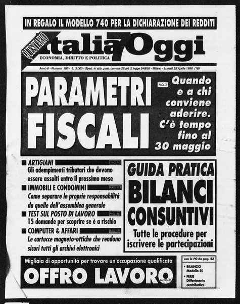 Italia oggi : quotidiano di economia finanza e politica